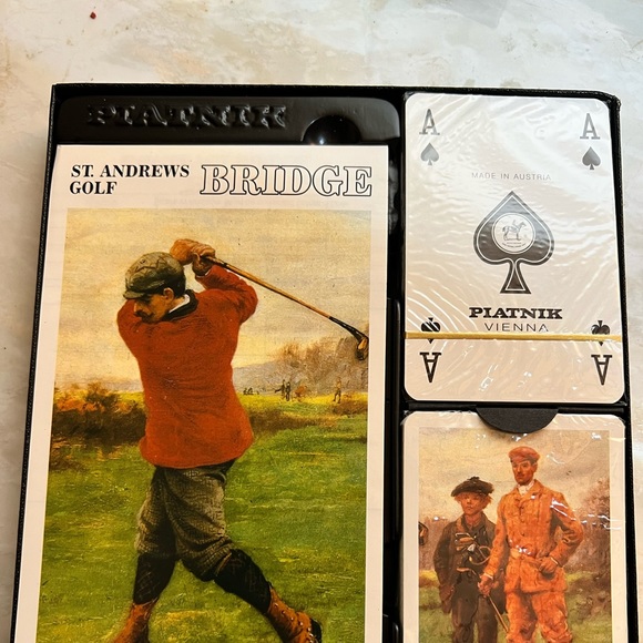 Vintage St. Andrews Golf Bridge Set - 2 deck of playing cards + scoring book - Picture 6 of 8